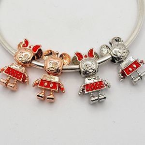5/$21 ❤️ Rose Gold Disney Mickey or Minnie Robot Charms for Pandora Bracelets